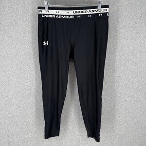 Under Armour Girls HeatGear Crop Legging Size XL Black Outdoor Quick Dry NEW